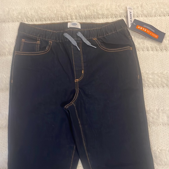 Old Navy built in flex jeans denim joggers pull on dark wash boys size 14–16 XL - Picture 2 of 16
